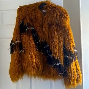 Dries Van Noten 2018 Runway Mustard Faux Shearling Coat